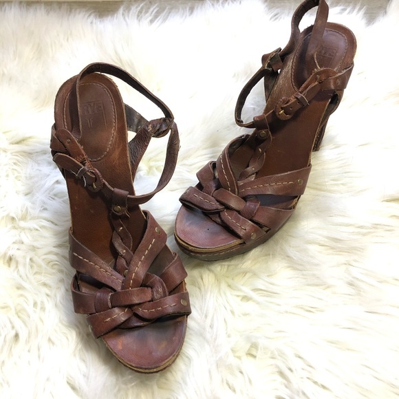 Frye Shoes - Frye Grace woven t strap Heels